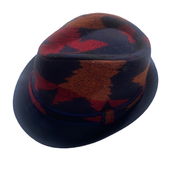 Accessories - Santa Fe print,Navy Blue multi colored, Fedora, New